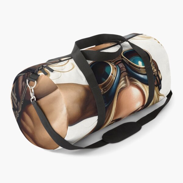 Item preview,  Steampunk Girl with wrench wearing a leather vest on a detailed industrial background designed and sold by Vintage Designs +.