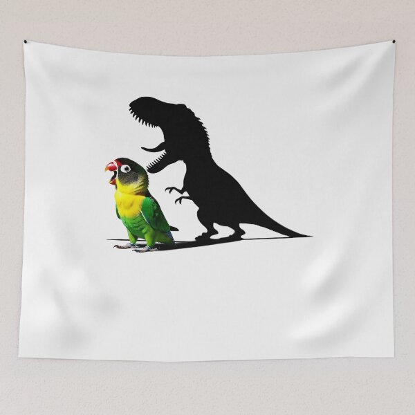 Item preview, Funny Screaming Yellow-collared Lovebird Parrot Dinosaur Lover Meme designed and sold by Kimberley King Art  King Art.