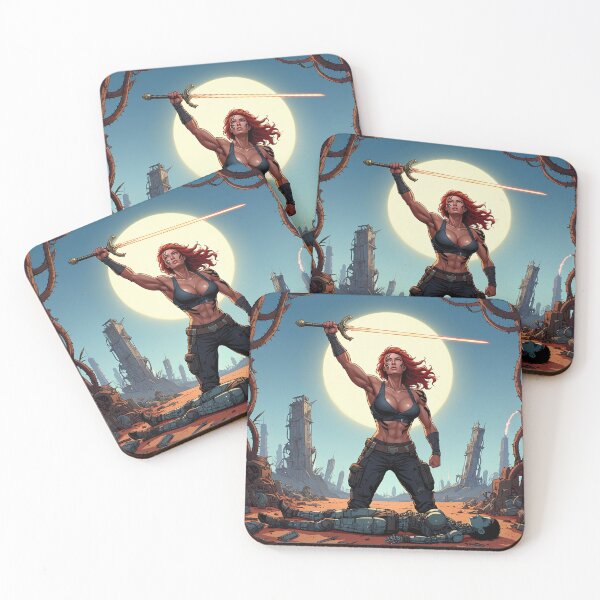 Item preview, The robot slayer The Wasteland Wanderer post apocalyptic fallout apocalypse woman  designed and sold by Vintage Designs +.