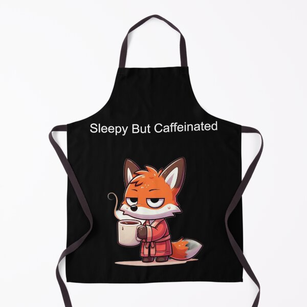 Item preview, Sleepy But Caffeinated Fox Cartoon White Text Coffee Design designed and sold by Confuzz1ed.