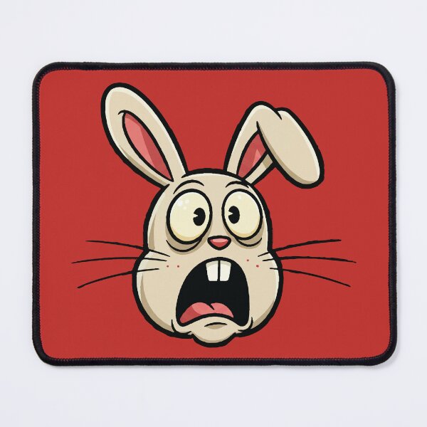 Item preview, Shocked Cartoon Bunny Face – Funny Screaming Rabbit Design designed and sold by -DEEWOLF-.