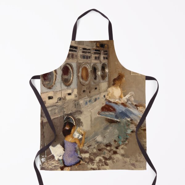 Item preview, Lost in Thought at the Laundromat – Vintage Urban Scene designed and sold by VibeMotion.