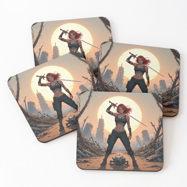 Item preview, The robot slayer The Wasteland Wanderer post apocalyptic fallout apocalypse woman  designed and sold by Vintage Designs +.