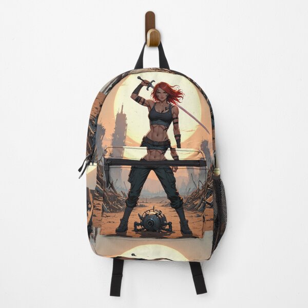 Item preview, The robot slayer The Wasteland Wanderer post apocalyptic fallout apocalypse woman designed and sold by Vintage Designs +.