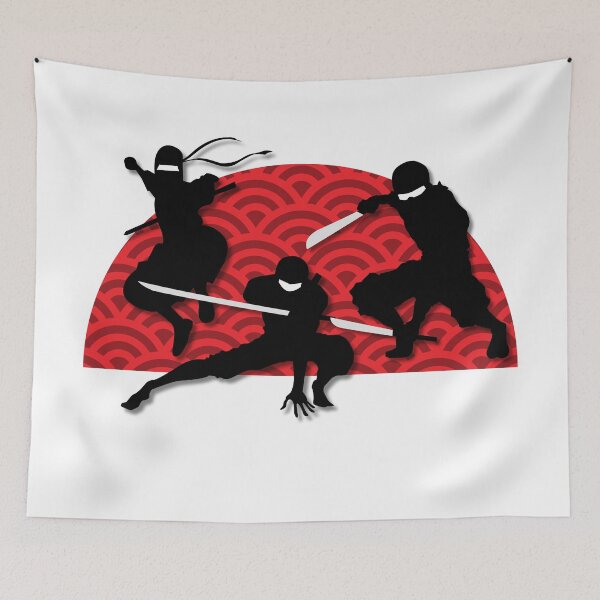 Item preview, Silhouette Ninja Team From Japan. Background is the Sun. designed and sold by BelieveG.