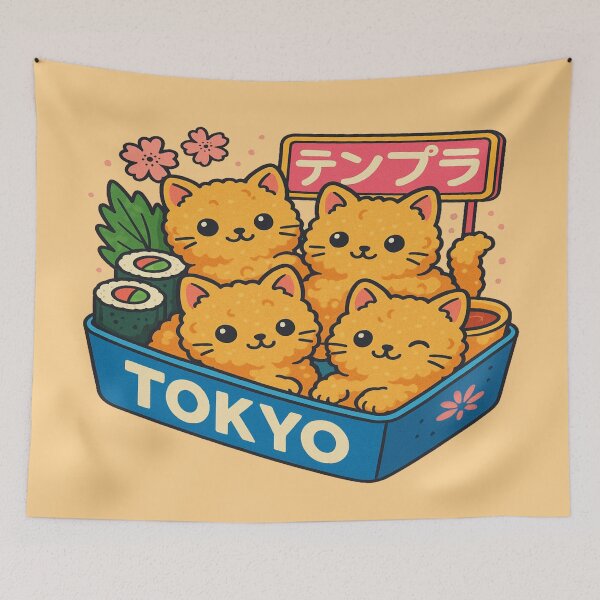 Item preview, Tokyo Tempura Kitty Nuggets – Funny Cute Design for Cat Lovers designed and sold by Globalcitytees.