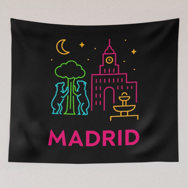 Item preview, Madrid Neon Skyline Collection: Futuristic City Lights designed and sold by Design_Your_Day.