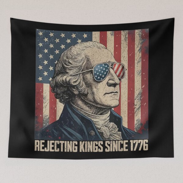 Item preview, Rejecting Kings Since 1776 George Washington Sunglasses Vintage USA Flag T-Shirt designed and sold by LizzyKeiko.