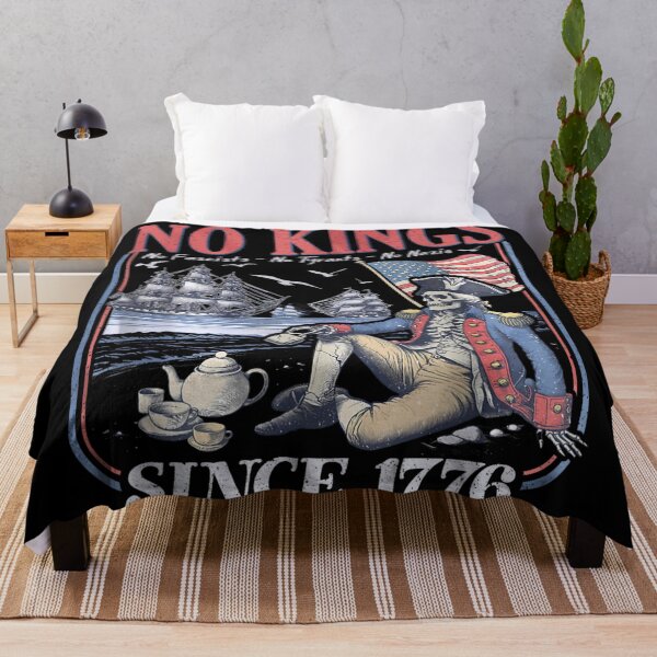 Item preview, No Kings No Fascists No Tyrants Since 1776 Freedom Retro Patriotic T-Shirt designed and sold by LizzyKeiko.