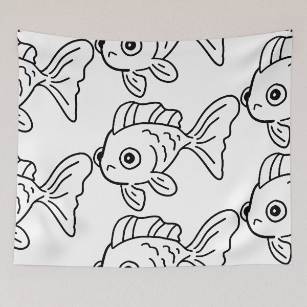 Item preview, golden fish doodle line designed and sold by joinspn18.