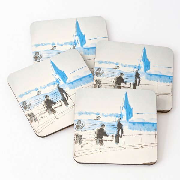 Item preview, Working men on roof top painting designed and sold by MikeJory.