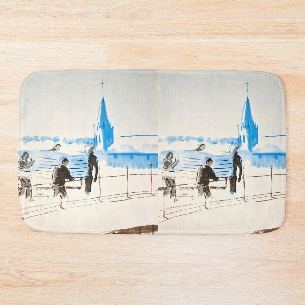 Item preview, Working men on roof top painting designed and sold by MikeJory.