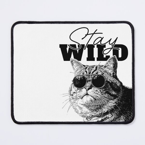 Item preview, Chilled Chubby Cat with sunglasses says Stay Wild designed and sold by Maud Tee Art.