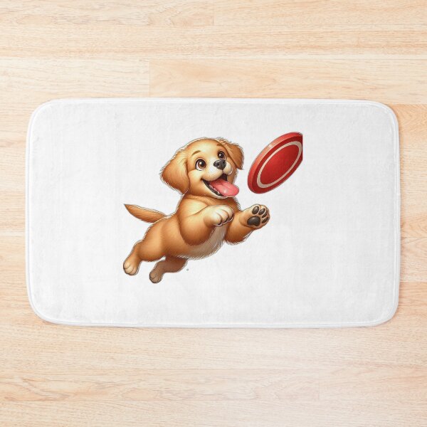Item preview, Playful Golden Retriever Puppy Catching Frisbee - Cute Dog Art designed and sold by Confuzz1ed.