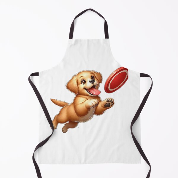 Item preview, Playful Golden Retriever Puppy Catching Frisbee - Cute Dog Art designed and sold by Confuzz1ed.