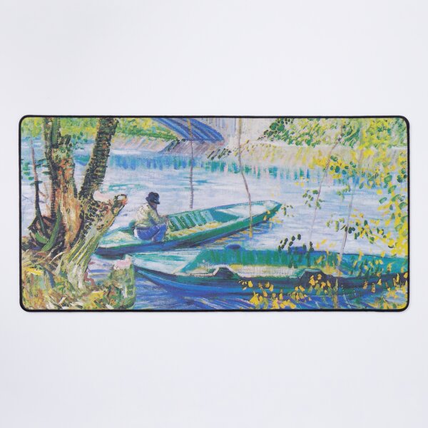 Item preview, Van Gogh Print, Fishing in Spring Extra Large Desk Pad, Gaming Mousepad, Office Decor  designed and sold by QpetStyle.