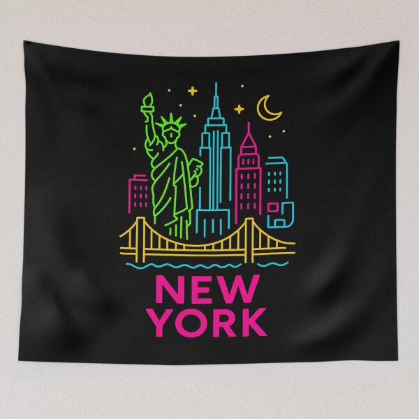 Item preview, New York Neon Skyline Collection: Futuristic City Lights designed and sold by Design_Your_Day.