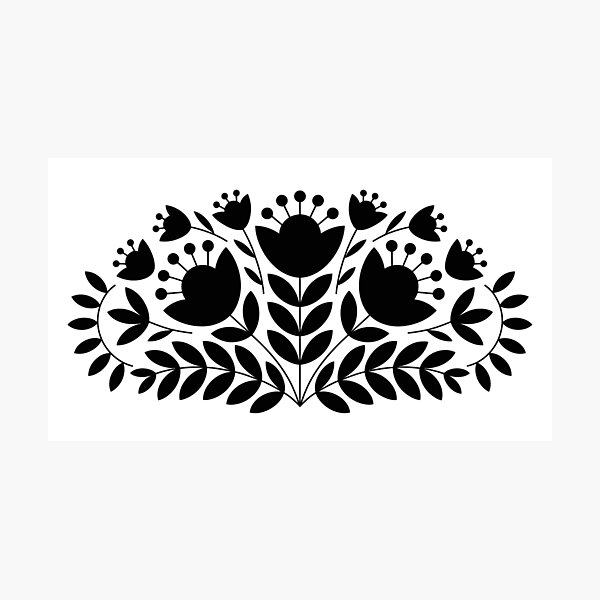 Item preview, Black floral motif  designed and sold by jkrphoto.
