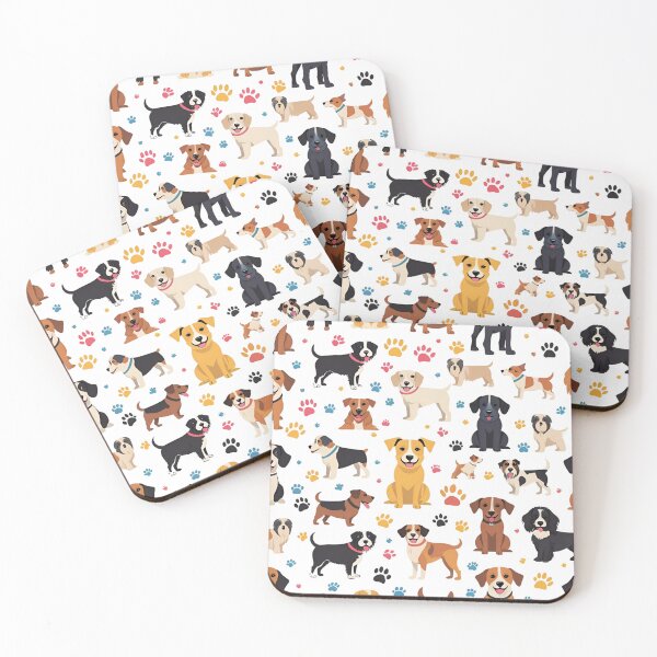 Item preview, Paws & Pals: A Playful Pup Pattern designed and sold by catcurio.