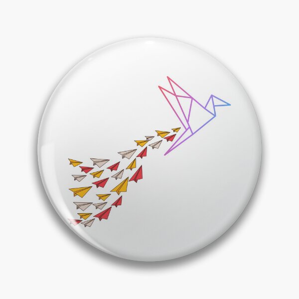 Item preview, Origami Bird Leads Paper Planes on a Skyward Trail of Dreams designed and sold by BelieveG.
