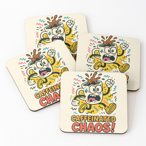 Item preview, Caffeinated Chaos – Energetic Coffee Mug Cartoon designed and sold by Priyanshu-kaii.