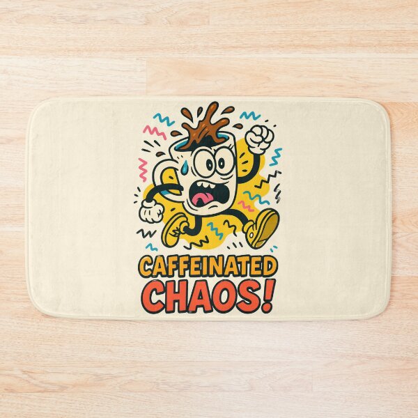 Item preview, Caffeinated Chaos – Energetic Coffee Mug Cartoon designed and sold by Priyanshu-kaii.