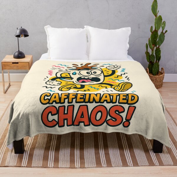 Item preview, Caffeinated Chaos – Energetic Coffee Mug Cartoon designed and sold by Priyanshu-kaii.