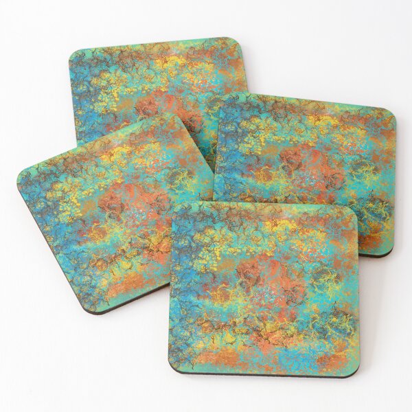 Item preview, Turquoise, Copper, and Gold Textures Abstract designed and sold by Jessielee72.