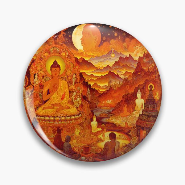Item preview, Buddha in Avici | Mystical Buddhist Wall Art for Spiritual Spaces designed and sold by Stoneflower-Art.