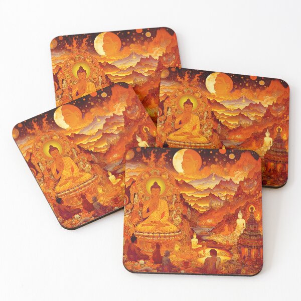 Item preview, Buddha in Avici | Mystical Buddhist Wall Art for Spiritual Spaces designed and sold by Stoneflower-Art.