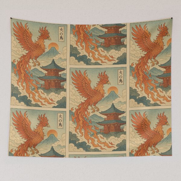 Item preview, Rise of the Phoenix – Ukiyo-e Temple Flame designed and sold by KMChronicles.