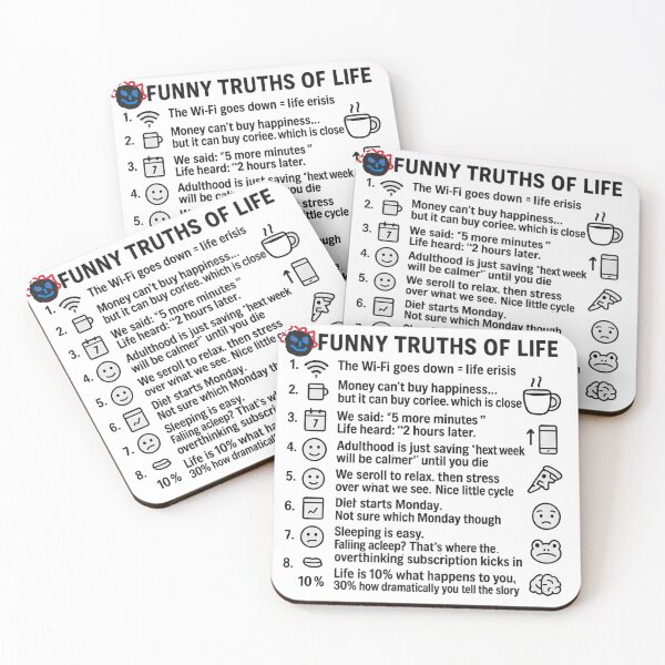 Item preview, Funny Truths of Life | Colorful Snarky Quotes designed and sold by DoodleManArt.