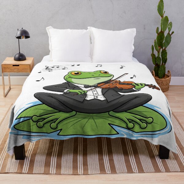 Item preview, Violin Frog – Tuxedo Frog Playing on Lily Pad designed and sold by MzulhilmiZam.