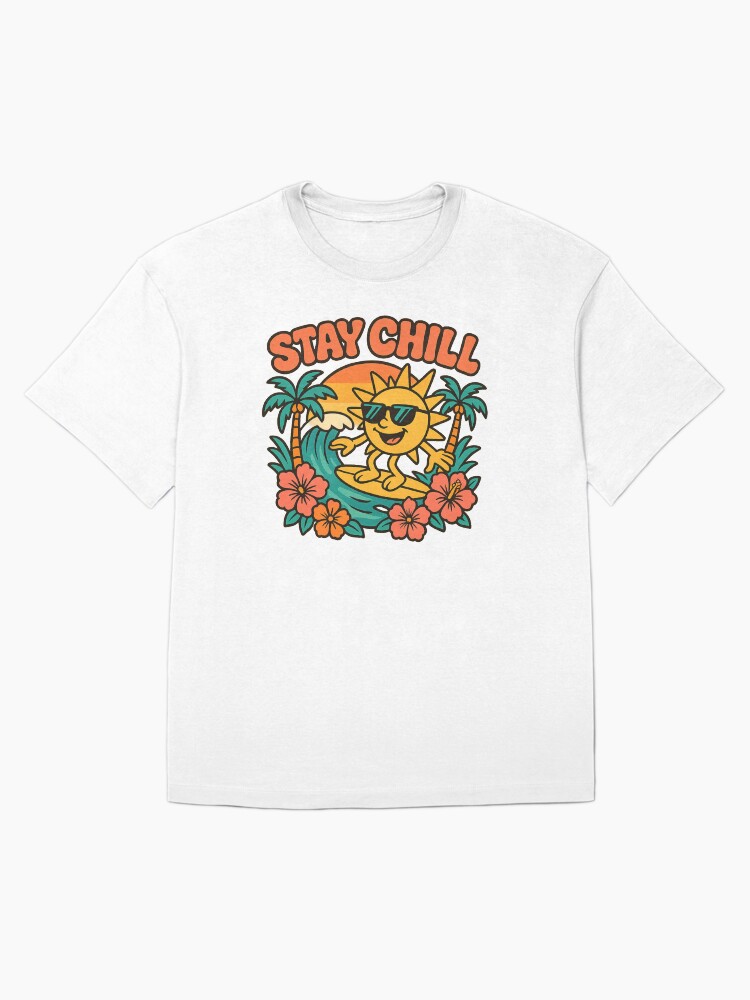 Thumbnail 3 of 7, Oversized T-Shirt, Stay Chill Retro Summer Surfing Sun – 90s Style designed and sold by Aaronskyy.