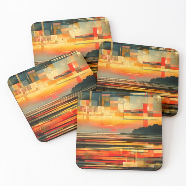 Item preview, Dawn Over the Mudflats | Modern Abstract Sunrise Art designed and sold by Stoneflower-Art.