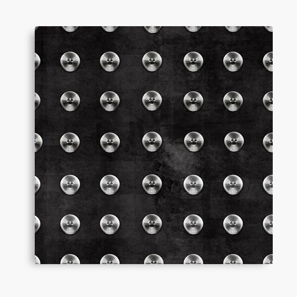 Silver Rivets on Black Canvas Print
