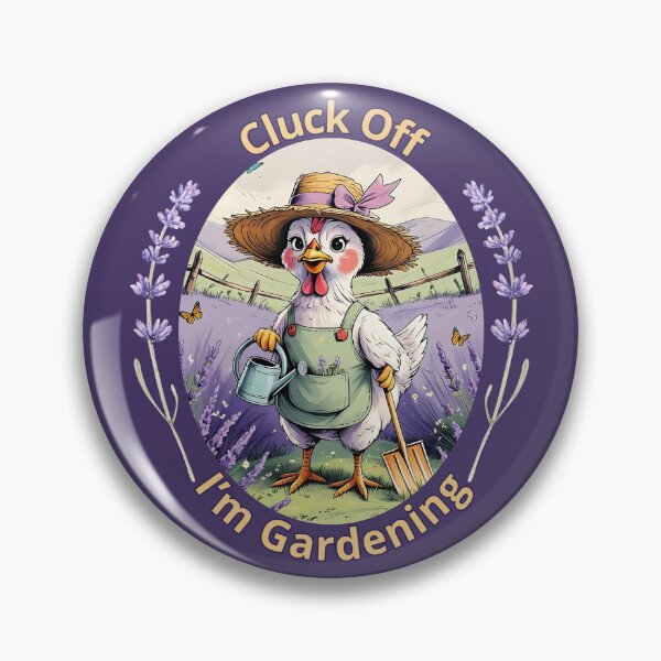 Item preview, Cluck Off, I’m Gardening – Whimsical Chicken in Lavender Field / Pastel Cottagecore Humor designed and sold by TestudoDesign.