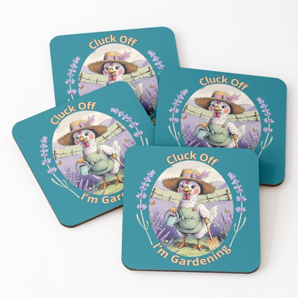 Item preview, Cluck Off, I’m Gardening – Whimsical Chicken in Lavender Field / Pastel Cottagecore Humor designed and sold by TestudoDesign.