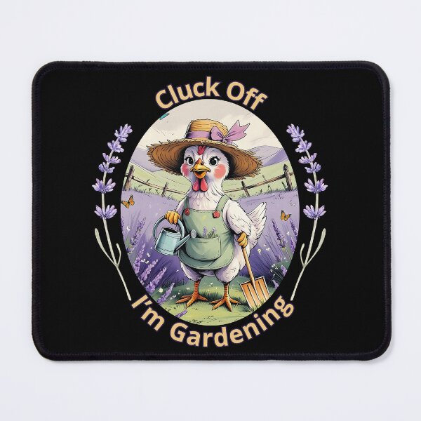 Item preview, Cluck Off, I’m Gardening – Whimsical Chicken in Lavender Field / Pastel Cottagecore Humor designed and sold by TestudoDesign.