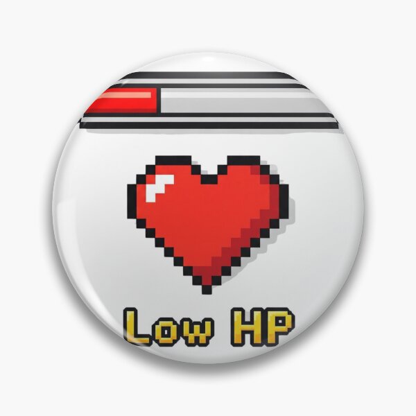 Item preview, Low HP Pixel Art: 8-Bit Heart & Health Bar designed and sold by Studio Sundry.