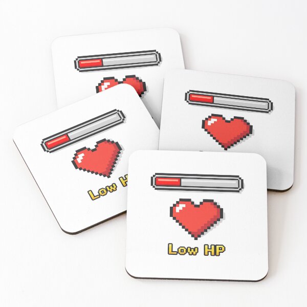 Item preview, Low HP Pixel Art: 8-Bit Heart & Health Bar designed and sold by Studio Sundry.