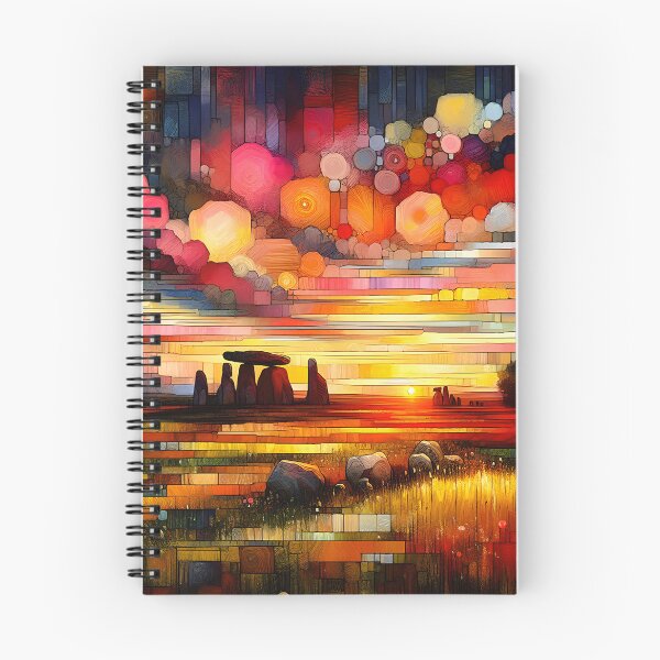 Item preview, Neolithic Light – A Glowing Sunrise Over Ancient Dolmens  designed and sold by Stoneflower-Art.