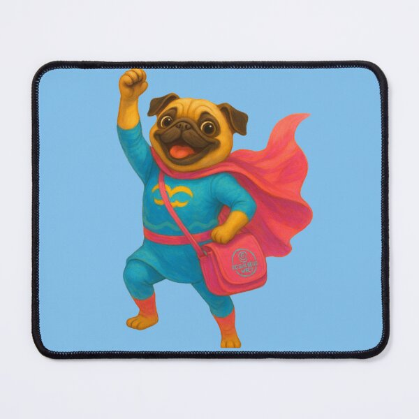 Item preview, “Pug-Man – Superhero with Heart” designed and sold by MitMopsundHerz Rosinchens_Welt.