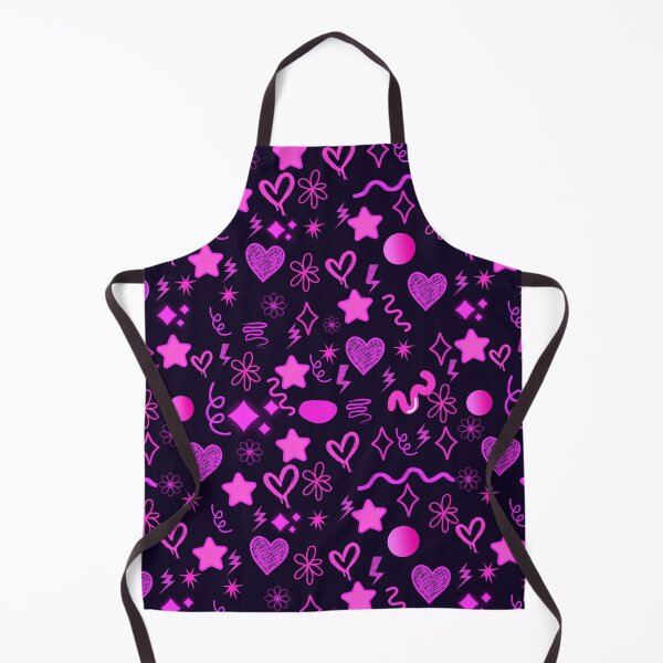 Item preview, Bright Pink Neon Doodle Pattern – Y2K Girly Aesthetic Hearts & Stars designed and sold by astersgraphics.