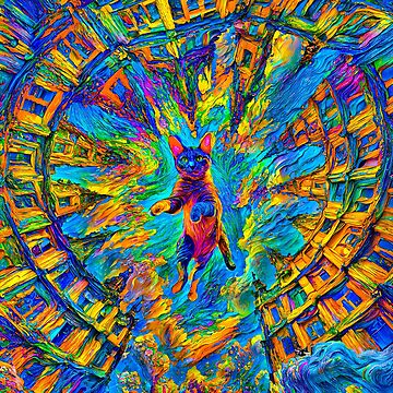 Artwork thumbnail, Cat Between Worlds in Falling Sky Spiral by blackhalt