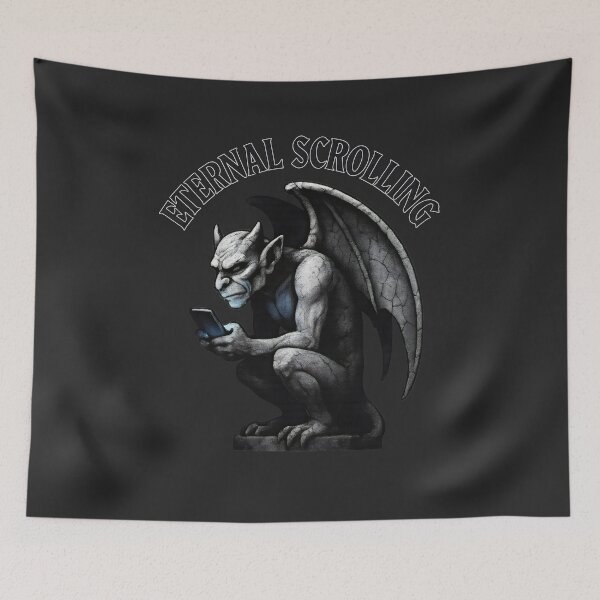 Item preview, Eternal Scrolling Gargoyle, mobile phone funny dark. designed and sold by Shoot-The-Moon.