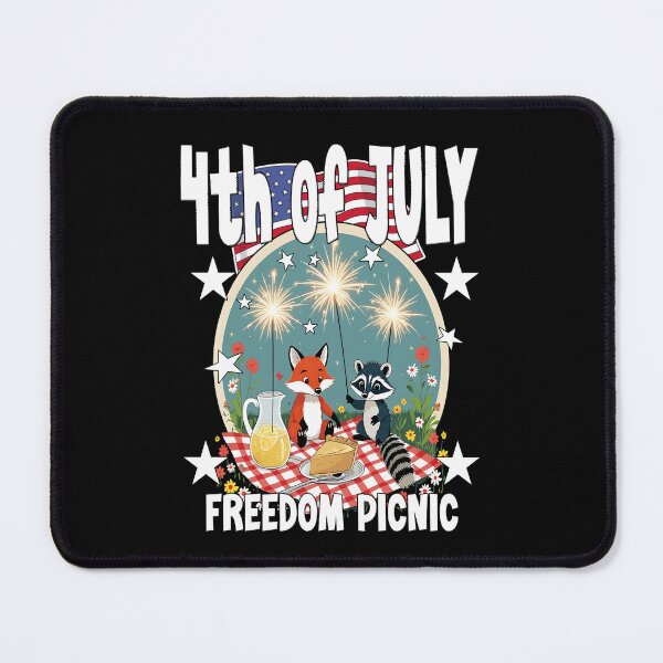 Item preview, 4TH OF JULY FREEDOM PICNIC cute patriotic America loving animals are celebrating Independence Day with fireworks in the park designed and sold by Jt41.
