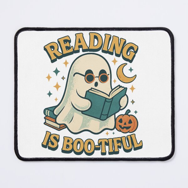 Item preview, Retro Ghost Reading Books • Retro halloween shir • Librarian Ghost Halloween • halloween boo school • librarian halloween ghost sweater designed and sold by PixelBlooming.
