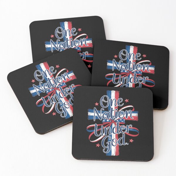 Item preview, One Nation Under God Red White Blue Cross Christian designed and sold by BakeryDozen.