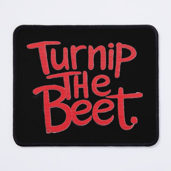 Item preview, "Turnip The Beet" in vibrant red brick on black designed and sold by DesignsMjB.